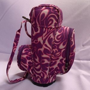 Unused wine coolers green, and purple with pink swirls. Blue is out of stock.